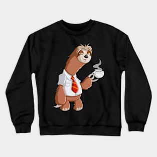 Smiling Sloth With Coffee Crewneck Sweatshirt